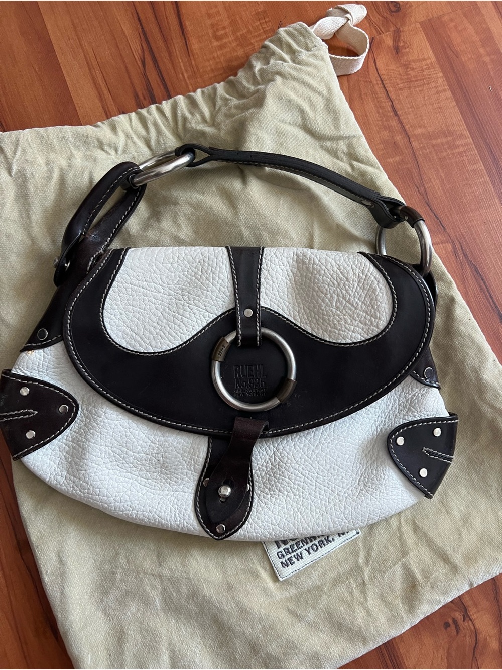 Rare Vintage Ruehl No 925 Leathe shoulder Bag with Original Dust Bag